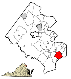 Fairfax County Virginia Incorporated and Unincorporated Areas Mount Vernon highlighted.svg