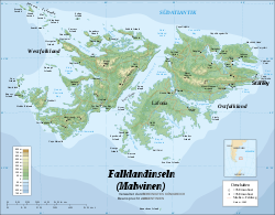 Karte der Falklandinseln