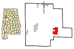 Fayette County Alabama Incorporated and Unincorporated areas Berry Highlighted.svg