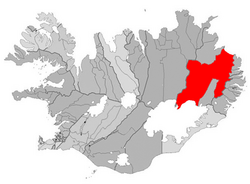 Lage von Gemeinde Fljótsdalshérað