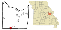Franklin County Missouri Incorporated and Unincorporated areas Sullivan Highlighted.svg