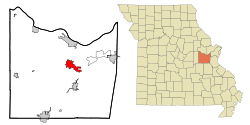 Franklin County Missouri Incorporated and Unincorporated areas Union Highlighted.svg