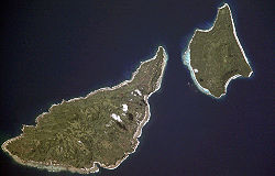 NASA-Bild von Futuna (links) und Alofi