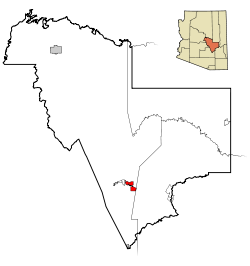 Gila County Incorporated and Unincorporated areas Globe highlighted.svg