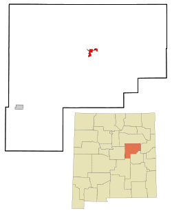Guadalupe County New Mexico Incorporated and Unincorporated areas Santa Rosa Highlighted.svg