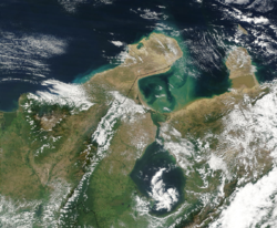 Satellitenaufnahme der Guajira-Halbinsel