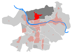Lage des Stadtteils Handschuhsheim in Heidelberg
