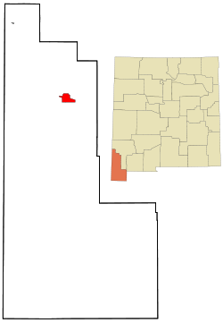 Hidalgo County New Mexico Incorporated and Unincorporated areas Lordsburg Highlighted.svg