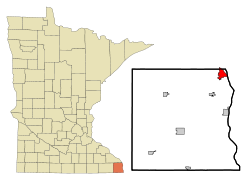 Houston County Minnesota Incorporated and Unincorporated areas La Crescent Highlighted.svg