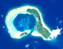 ISS-Foto des Atolls