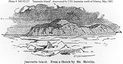 Zeichnung der Jeannette-Insel von 1881