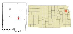 Jefferson County Kansas Incorporated and Unincorporated areas Oskaloosa Highlighted.svg