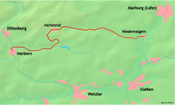 Strecke der Aar-Salzböde-Bahn