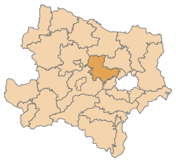 Lage des Bezirks Tulln im Bundesland Niederösterreich (anklickbare Karte)