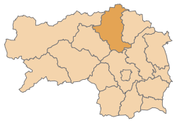 Lage des Bezirks Bruck an der Mur im Bundesland Steiermark (anklickbare Karte)