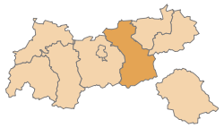 Lage des Bezirks Schwaz im Bundesland Tirol (anklickbare Karte)