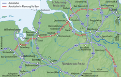 Die geplanten Bundesautobahnen 20 und 26