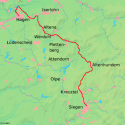 Strecke der Ruhr-Sieg-Strecke