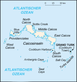 Karte der Turks- und Caicosinseln