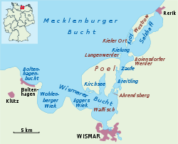 Die Insel Ahrendsberg als Teil der Wismarer Bucht