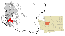 King County Washington Incorporated and Unincorporated areas Kent Highlighted.svg