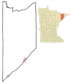 Lake County Minnesota Incorporated and Unincorporated areas Beaver Bay Highlighted.svg
