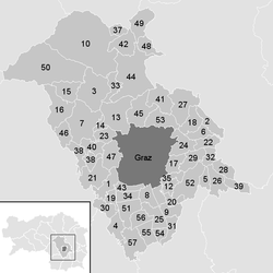Lage der Gemeinde Bezirk Graz-Umgebung   im Bezirk Graz-Umgebung (anklickbare Karte)