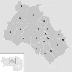 Lage der Gemeinde Bezirk Leoben   im Bezirk Leoben (anklickbare Karte)