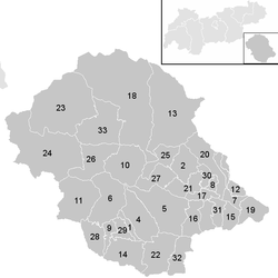 Lage der Gemeinde Bezirk Lienz   im Bezirk Lienz (anklickbare Karte)