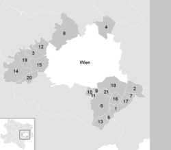 Lage der Gemeinde Bezirk Wien-Umgebung   im Bezirk Wien-Umgebung (anklickbare Karte)