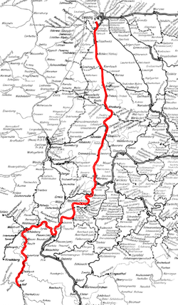 Strecke der Bahnstrecke Leipzig–Hof