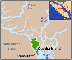 Lage von Quadra Island