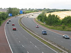 Die A74(M) an der englisch-schottischen Grenze