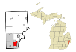 Macomb County Michigan Incorporated and Unincorporated areas Roseville Highlighted.svg