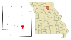 Macon County Missouri Incorporated and Unincorporated areas Macon Highlighted.svg