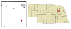 Madison County Nebraska Incorporated and Unincorporated areas Madison Highlighted.svg