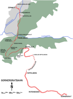Strecke der Gornergratbahn