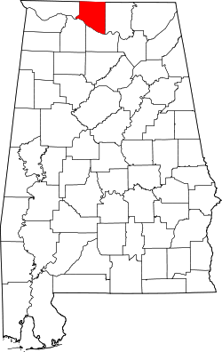 Karte von Limestone County innerhalb von Alabama