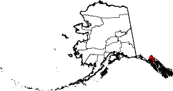 Karte von Haines Borough innerhalb von Alaska