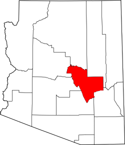 Karte von Gila County innerhalb von Arizona