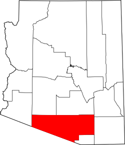 Karte von Pima County innerhalb von Arizona