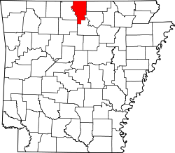 Karte von Baxter County innerhalb von Arkansas