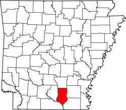 Karte von Bradley County innerhalb von Arkansas