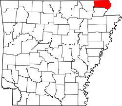 Karte von Clay County innerhalb von Arkansas