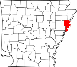 Karte von Crittenden County innerhalb von Arkansas