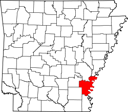 Karte von Desha County innerhalb von Arkansas