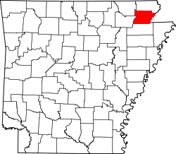 Karte von Greene County innerhalb von Arkansas