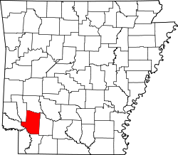 Karte von Hempstead County innerhalb von Arkansas