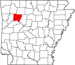 Karte von Johnson County innerhalb von Arkansas