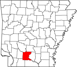 Karte von Ouachita County innerhalb von Arkansas